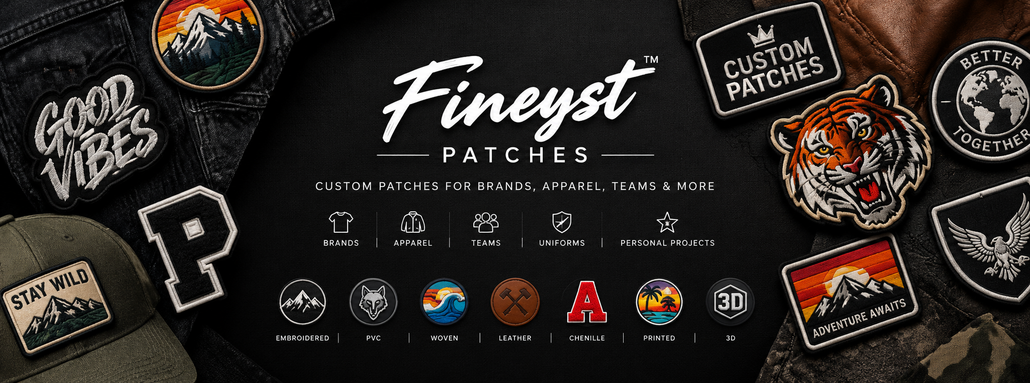 Fineyst Patches | Custom Patches For Brands, Apparel, Teams, And More