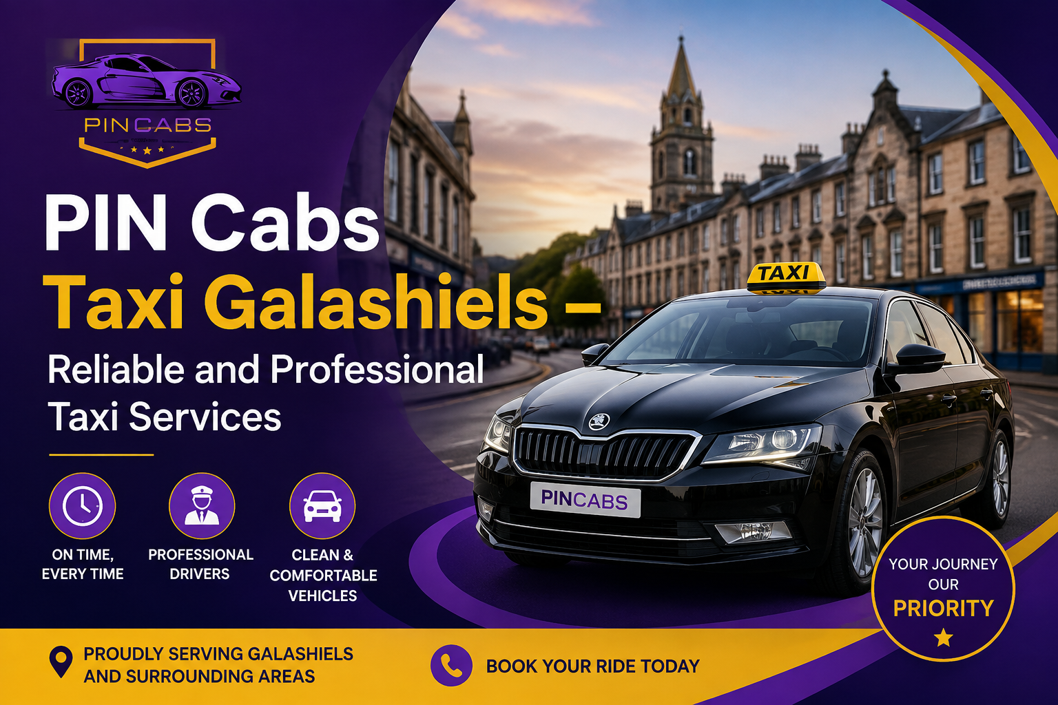 PIN Cabs Taxi Galashiels – Reliable and Professional Taxi Services